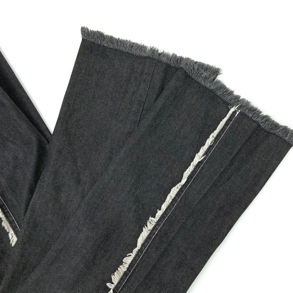 Vintage Anne Kleine Y2K Black Frayed Cotton Jeans Grunge Goth Size 8 - 6 - Picture 16 of 16